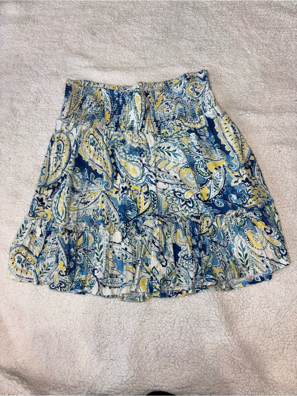 Ralph Lauren Blue and Yellow Paisley Skirt size Large